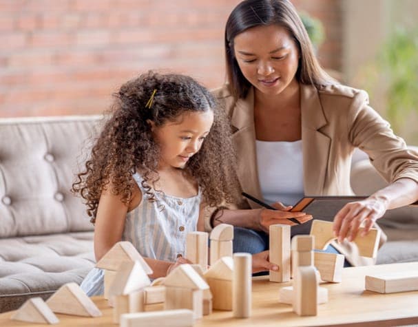 A parent and child learning together